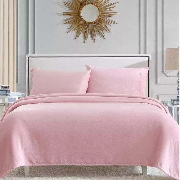 Juicy Couture Other - Juicy Couture Home Plush Pink 4 Piece King Size Sheet Set Comfy Cozy Fluffy
